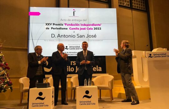 Antonio San José, Premio ‘Fundación Independiente’ de Periodismo Camilo José Cela 2022