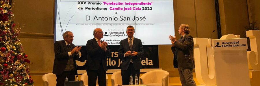 Antonio San José, Premio ‘Fundación Independiente’ de Periodismo Camilo José Cela 2022